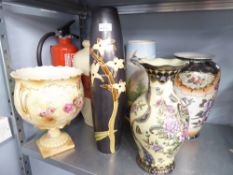 GROUP OF SIX MODERN VASES TO INCLUDE; TWO BALUSTER EXAMPLES, ETC.. (6)