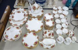 A SELECTION OF 'OLD COUNTRY ROSES' TEA AND DINNERS WARES, ORIGINALLY FOR 12 PERSONS, INCLUDING;