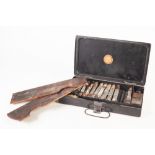 'RUBENS' EARLY TWENTIETH CENTURY ARTISTS BLACK JAPANNED TINPLATE OIL PAINT BOX, fitted with oblong