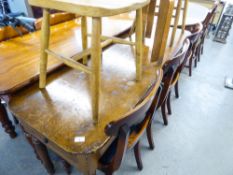 OAK LONG SIDE/CONSOLE TABLE, HAVING DRAWERS TO EACH END, TURNED LEGS, 66" (167.6cm) long, 22" (55.