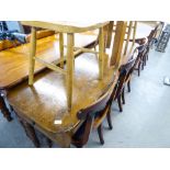 OAK LONG SIDE/CONSOLE TABLE, HAVING DRAWERS TO EACH END, TURNED LEGS, 66" (167.6cm) long, 22" (55.