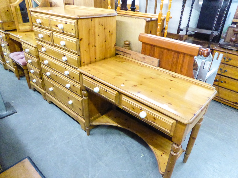 'DUCAL' PINE CHEST OF FOUR SHORT DRAWERS OVER FOUR LONG DRAWERS AND A 'DUCAL' PINE TWO DRAWER SIDE