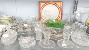 A COLLECTION OF CUT GLASS ITEMS TO INCLUDE; SMALL VASES, BON BON DISHES, DISHES ETC.....