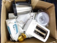 QUANTITY OF ELECTRICAL ITEMS TO INCLUDE; MORPHY RICHARDS TOASTER, TEFAL IRON, RUSSELL HOBBS JUG
