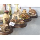 COUNTRY ARTISTS COLLECTION; OTTER FAMILY; HEDGEHOG FAMILY; HOWLING WOLF, WOODSTOCK WOODPECKER (4)