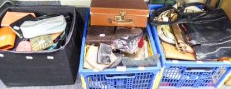 A QUANTITY OF HANDBAGS AND PURSES (3 BOXES)