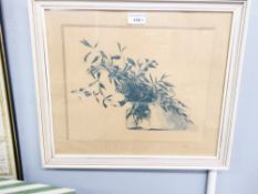 ALBERT HONDELL WATERCOLOUR IN GREY/GREEN MONOCHROME 'Summer Greenery' Signed lower right, signed and