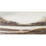 MARY McCARTNEY OIL PAINTING ON BOARD An abstract landscape Unsigned 12" x 24" (30.4 x 60.9cm)