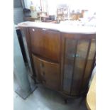 A SIDE BY SIDE BUREAU BOOKCASE, THE CENTRE HAVING DROP FRONT OVER THREE DRAWERS FLANKED BY TWO