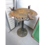 A METAL BIRDBATH