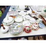 MIXED LOT OF CERAMICS TO INCLUDE; CROWN DERBY 'DENBY POSIES', ROYAL ALBERT 'LADY HAMILTON TRIO,