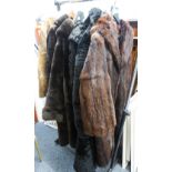 QUANTITY OF LADIES FUR COATS TO INCLUDE; MUSQUASH, BLACK NUTRIA LAMB, BEAVER LAMB, DARK BROWN BEAVER