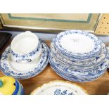 ROYAL DOULTON 'JOSEPHINE' PART DINNER SERVICE TO INCLUDE; TWO MEAT PLATES; SEVEN DINNER PLATES;