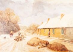 G. MILLER (Modern) OIL PAINTING ON CANVAS Country scene in winter Signed and dated 19.2.92 lower