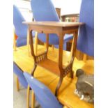 A SMALL EDWARDIAN MAHOGANY TWO TIER OCCASIONAL TABLE