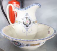 A LEIGHTON WASH SET COMPRISING BOWL AND JUG