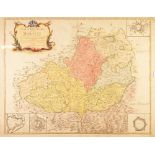 LE ROUGE 1742 A FRENCH ENGRAVED AND HAND COLOURED MAP OF MORAVIA 20" X 25 1/4" (51cm X 64cm)