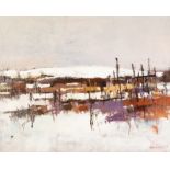 GEOFF CHILTERN (TWENTIETH/ TWENTY FIRST CENTURY) OIL ON CANVAS 'Langtoft Allotments' Signed and