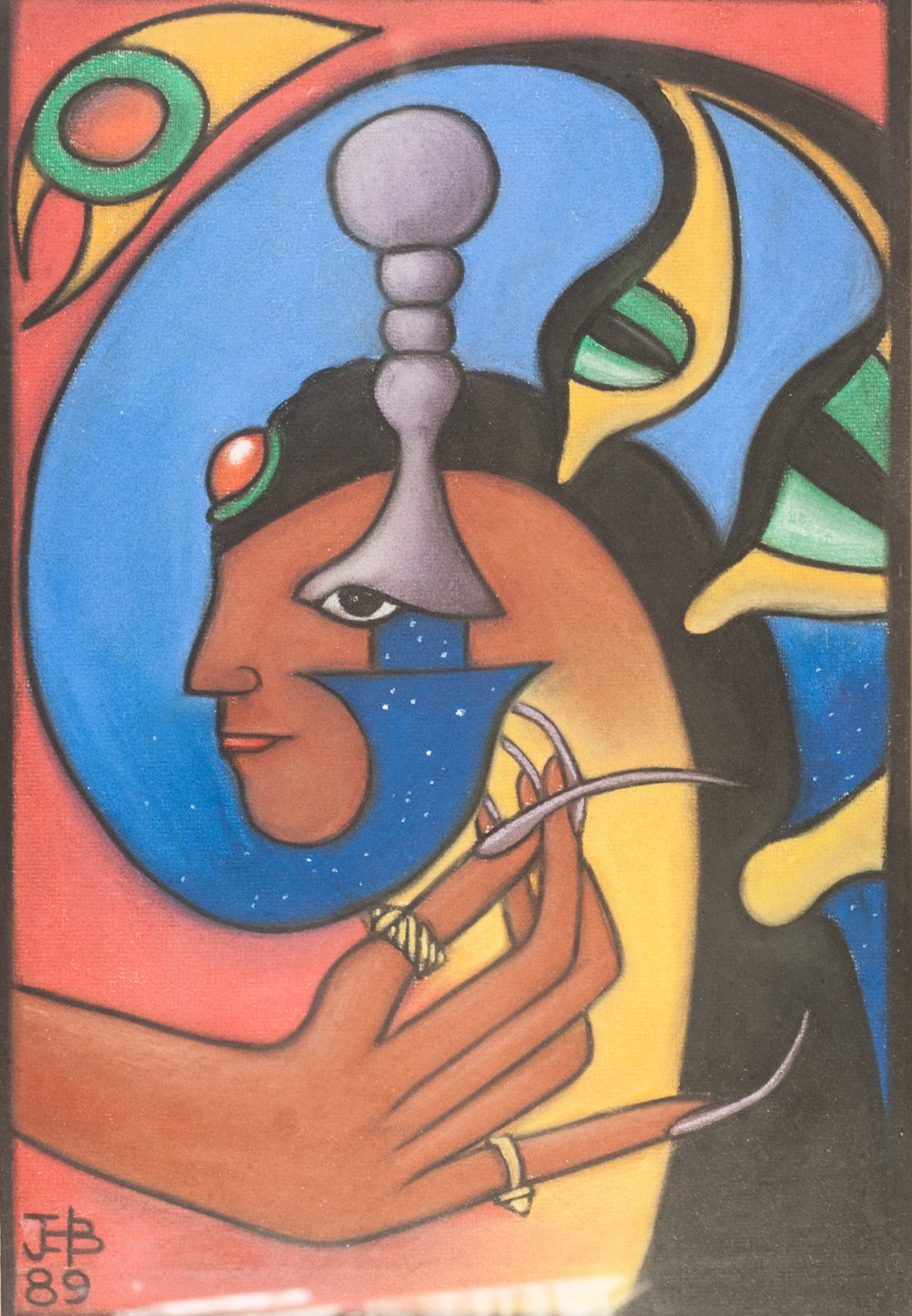 JOHN BUTTERY (Modern) PASTEL DRAWING 'Soul of Asia' Signed wit monogram and dated (19) 89 lower