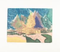 NORMAN JAQUES (1926-2014) TWO WORKS SIGNED ARTIST PROOF COLOURED ETCHING 'Tree Landscape in