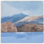 NICK JOHNSON ACRYLIC ON BOARD 'Rawlinson Nab, Windermere' Labelled verso 6" x 6" (15.2 x 15.2cm)