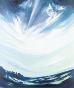 JOHN CHARLES 'BARRY' STOCKTON (1942-2015) ACRYLIC ON CANVAS Fantasy landscape beneath storm clouds