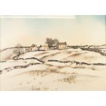 JACQUIE DENBY (Modern) WATERCOLOUR Northern winter landscape Signed 17" x 23 1/2" (43cm x 59cm)