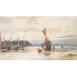 UNATTRIBUTED (LATE NINETEENTH/ EARLY TWENTIETH CENTURY) WATERCOLOUR DRAWING Unloading the catch