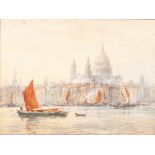 THOMAS EDWARD FRANCIS (fl.1889-1912) WATERCOLOUR 'St. Pauls from the Thames' Signed lower right,