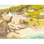 F. PROCTOR (Modern) OIL PAINTING ON BOARD 'Cadgwith, Cornwall' Signed lower right, labelled verso 13