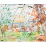 DAVID WILD (1931-2014) TWO WATERCOLOURS Landscapes with trees one numbered 36 14" x 21" (35.6cm x