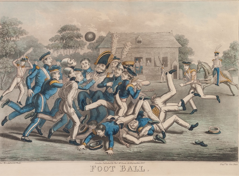 AFTER ROBERT CRUICKSHANK BY GEORGE HUNT COLOURED ENGRAVING 'Foot Ball' Published by Thomas McLean,
