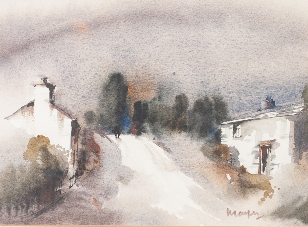 WILLIAM MAYER F.R.S.A. WATERCOLOUR Village street scene Signed lower right 5 3/4" x 8" (14.6 x 20. - Image 2 of 3