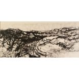 RICHARD WEISBROD (1906-1991) BLACK INK DRAWING 'Provence Landscape' Signed and dated (19)63,