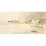 J.S. YALLAU ? (Twentieth Century) WATERCOLOUR 'An old world village on the Northumberland Coast'