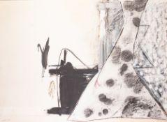 WHITE (Modern) TWO SIMILAR MIXED MEDIA DRAWINGS WITH COLLAGE on paper both signed and dated (19)