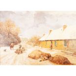 G. MILLER (Modern) OIL PAINTING ON CANVAS Country scene in winter Signed and dated 19.2.92 lower