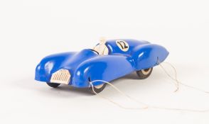 JETEX BOXED 'JET PROPELLED RACING CAR, dark blue plastic with white driver racing No. 12, used