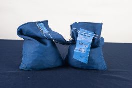 TWO SEALED BLUE CLOTH BANK BAGS, each containing £20 or UK 1/2p coins with dated label 31 Oct 1979