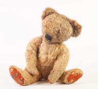 MERRYTHOUGHT MID TWENTIETH CENTURY GOLDEN PLUSH TEDDY BEAR, with swivel head and limbs, glass eyes