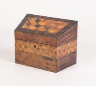 VICTORIAN TUNBRIDGE DECORATED SLOPE-TOP STATIONERY BOX