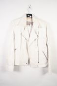 LADY'S 'SPINX' RED LEATHER AND GABERDINE BOMBER JACKET, size 12 and LADY'S 'JOUANNA' TURKISH WHITE
