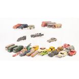 GOOD SELECTION OF IMMEDIATE POST WAR AND LATER PLAYWORN DIE-CAST AND OTHER MODEL VEHICLES, includes;