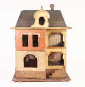 SMALL EARLY TWENTIETH CENTURY CONTINENTAL POSSIBLY FRENCH SMALL DOLLS HOUSE, painted wood with