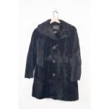 'CORNELIUS' OF SYDNEY, AUSTRALIA, GENUINE BLACK KANGAROO FUR LADY'S THREE-QUARTER LENGTH COAT,