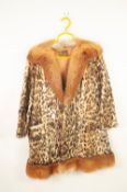 A 'CORNELIUS OF SYNDEY' AUSTRALIA, LADY'S CONEY FUR COAT, with ocelot printed finish a