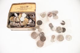 SMALL SELECTION OF G.B. MAINLY PRE-DECIMAL COINAGE, includes fifteen silver three pence pieces.