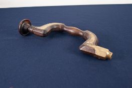 R. SORBY AND SONS HIGH QUALITY WOODWORKING TOOLS makers; a VINTAGE MAHOGANY AND BRASS MOUNTED BRACE,