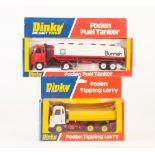 DINKY-DIE CAST TOYS MINT AND BOXED FODEN FUEL TANKER BURMAK, NO. 95, window box good and DITTO FODEN