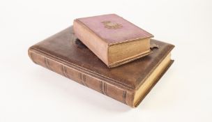 LATE VICTORIAN EMBOSSED BROWN LEATHER AND BRASS MOUNTED MUSICAL PHOTOGRAPH ALBUM, of ten leaves